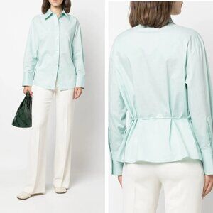 VINCE Tie Back Long Sleeve Fitted Oversized Shirt Pam Organic Cotton Top XS- NEW